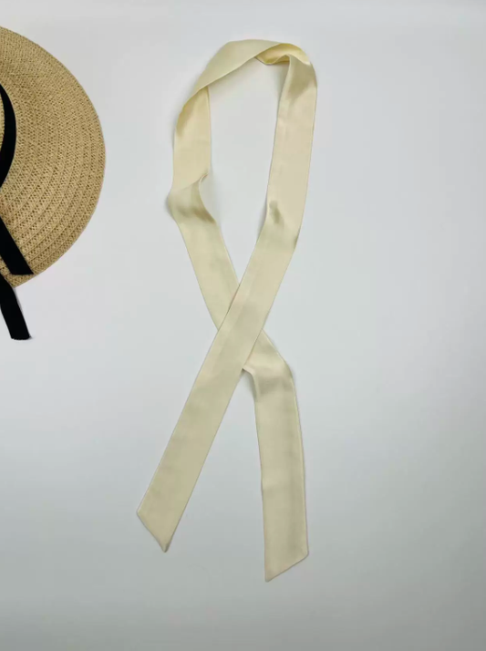 136×4cm Pure Silk Long Scarf - Versatile Hair Tie & Neck Wrap
