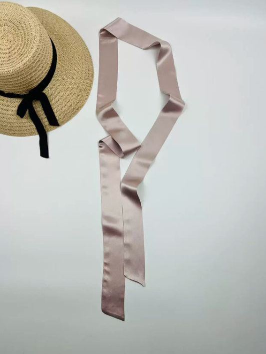 166×4cm Pure Silk Long Scarf - Versatile Hair Tie & Neck Wrap