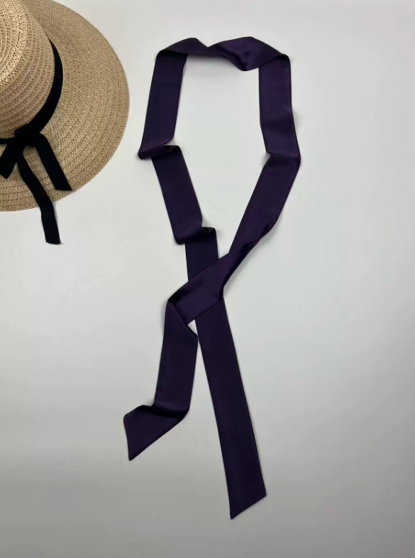 166×4cm Pure Silk Long Scarf - Versatile Hair Tie & Neck Wrap