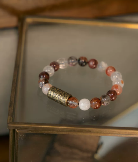 Red Rutilated Quartz Bracelet | Vitality & Abundance Crystal