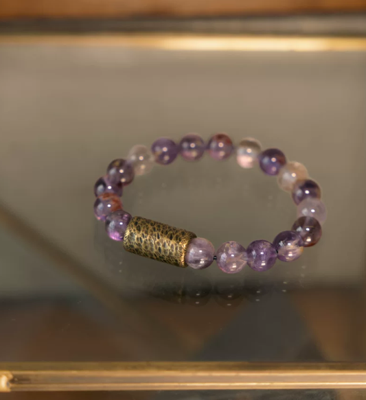 Purple Phantom Quartz Bracelet | Spiritual Growth & Protection