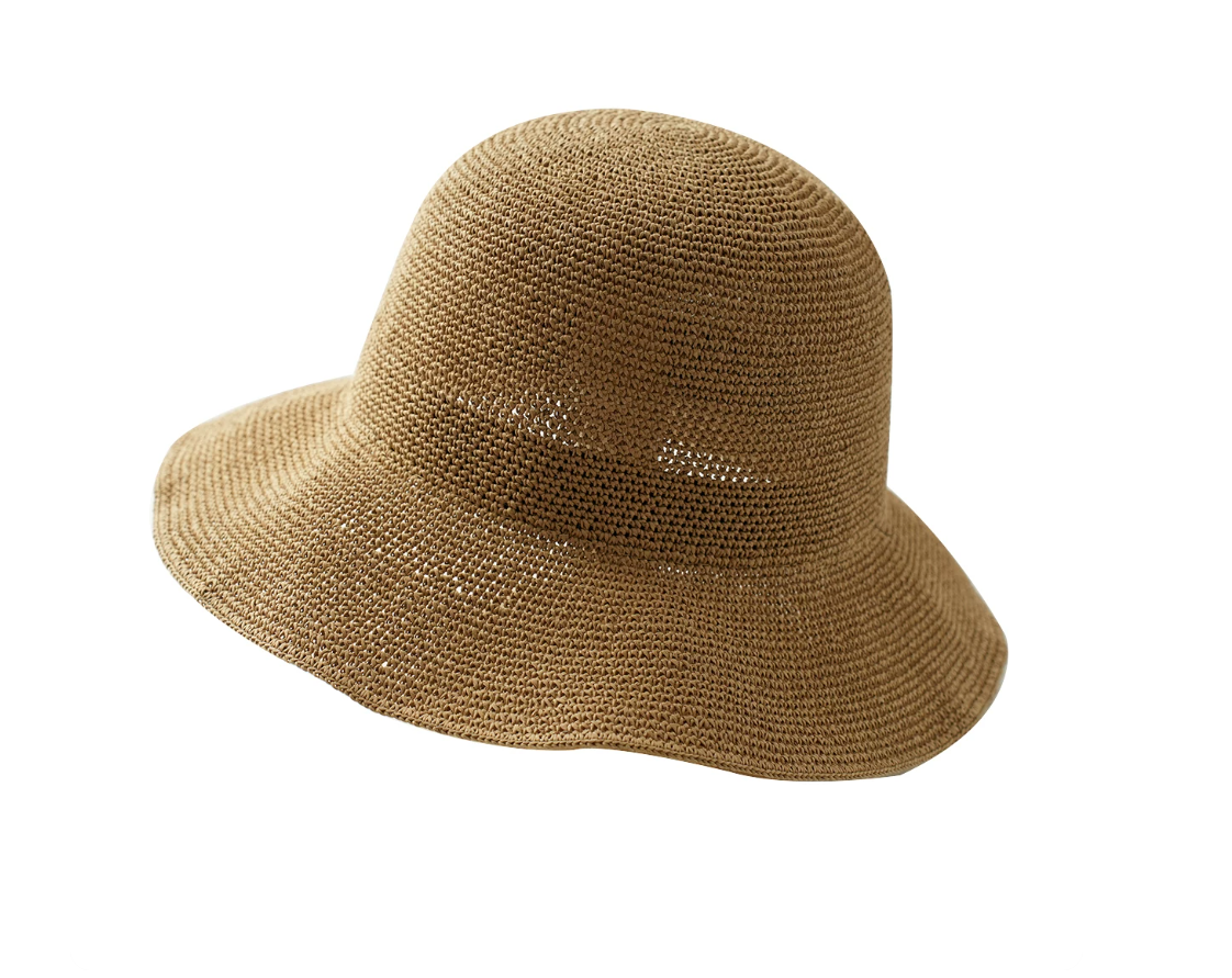 Woven Straw Foldable Travel Sun Hat - Wide Brim UV Protection, Packable Luxury Beach Hat