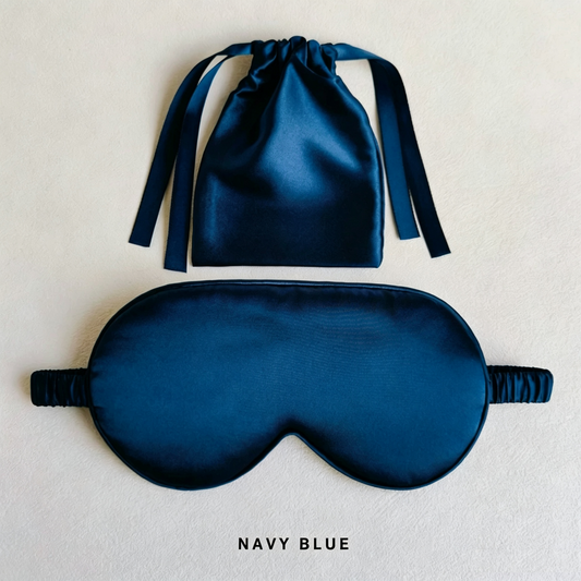 100% Mulberry Silk Eye Mask with Free Silk Storage Bag, Soft Elastic Sleep Mask for Travel