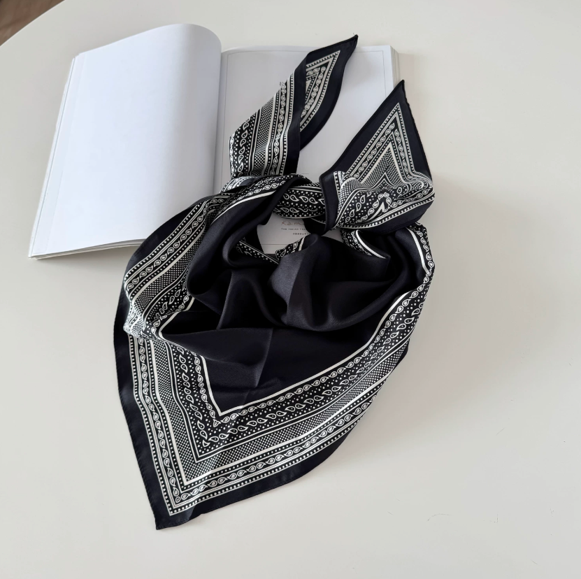 135×65cm Border Geometric Print Polyester Long Scarf For Women Two Colors
