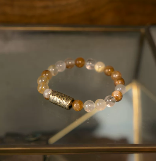 Yellow Phantom Quartz Bracelet | Prosperity & Optimism Crystal