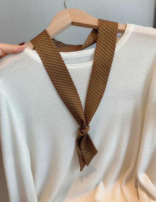 "SLIM TIE" POLYESTER NECK SCARF - MULTI COLORS