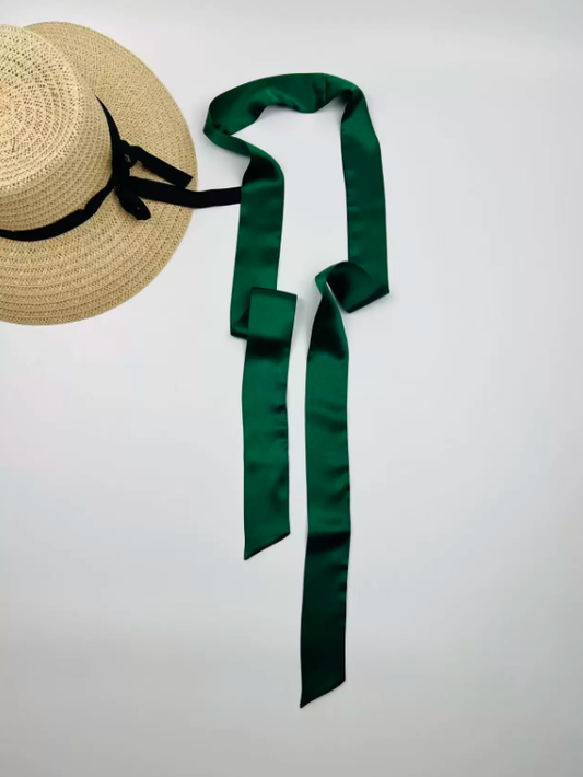 166×4cm Pure Silk Long Scarf - Versatile Hair Tie & Neck Wrap
